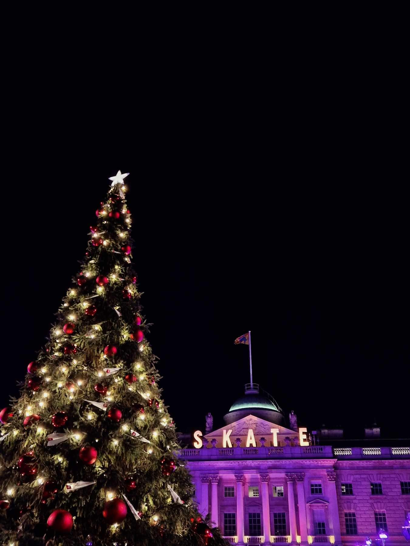 ice skating christmas tree at somerset house christmas in london