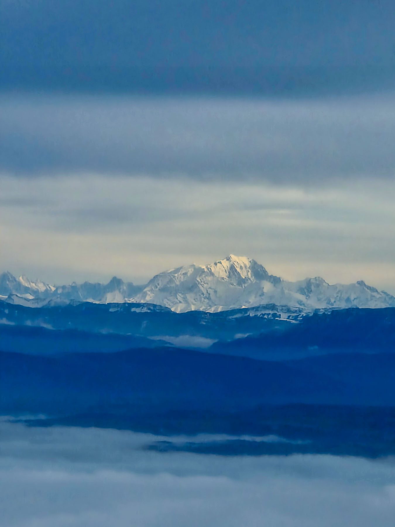 view of the french alps from the flight
