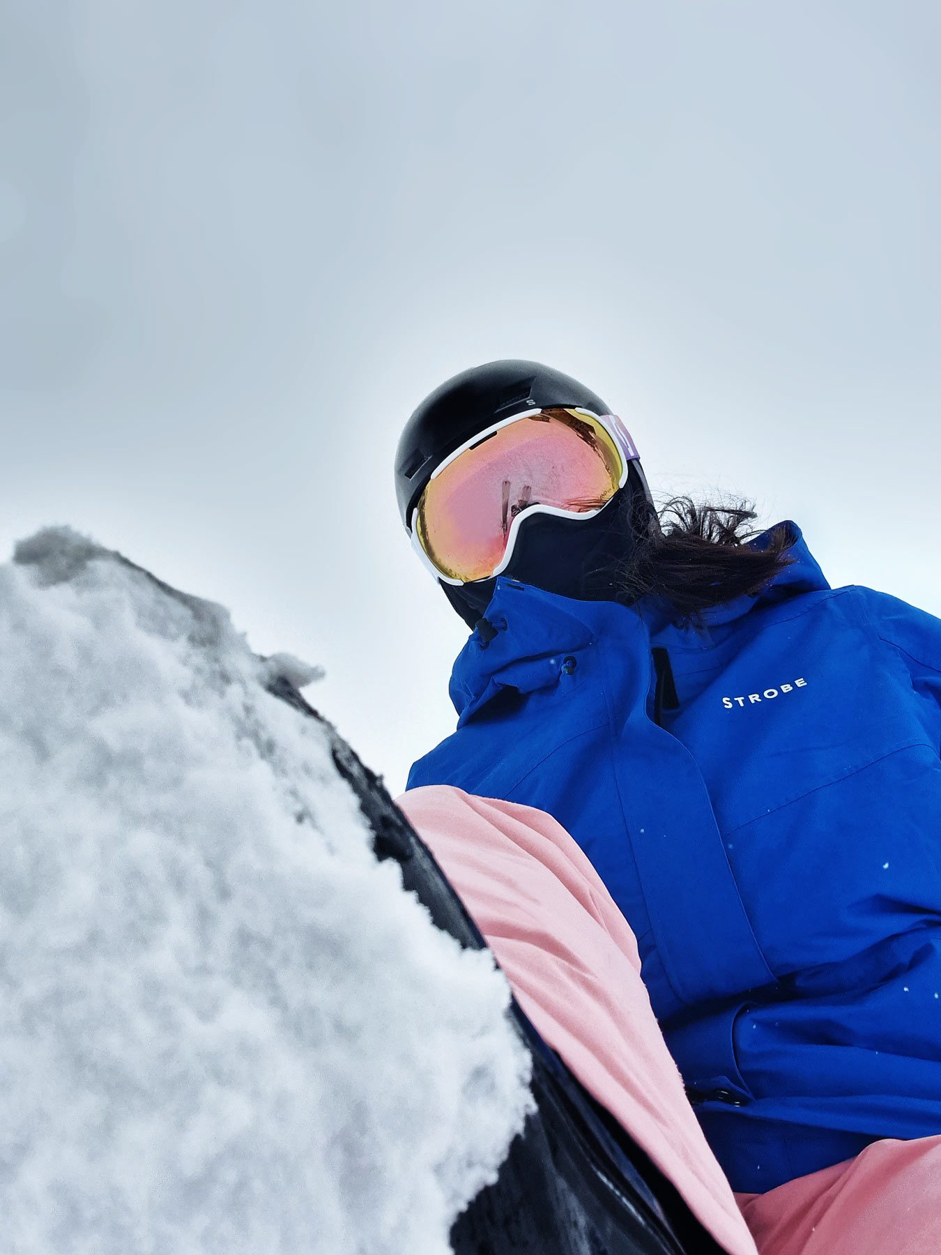 selfie from the floor with boot lifted